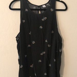 Black/floral Tank